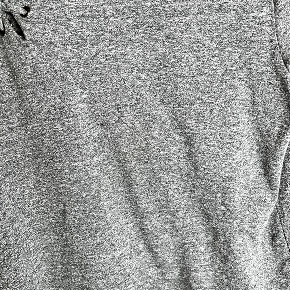 n:Philanthropy Grey Tee Shirt Sz L Short Sleeves Criss Cross Lacing At Shoulder - Picture 5 of 7